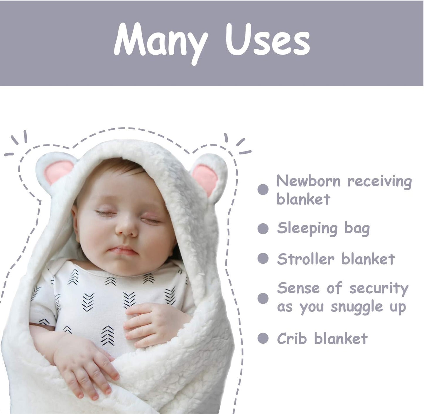 Organic Plush Bear Baby Swaddle Blanket 