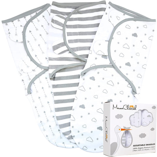 Organic Adjustable Newborn Baby Sleep Sack 3 Pack