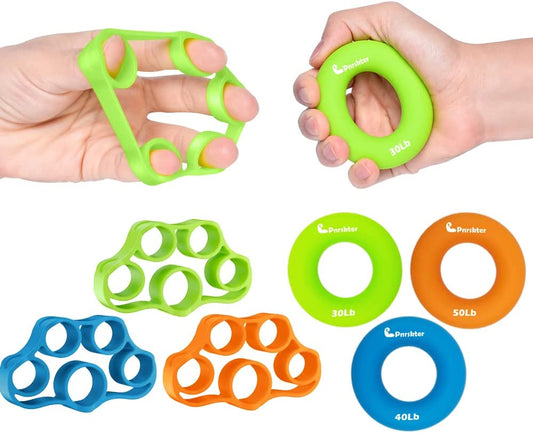 Hand Grip Strengthener and Finger Exerciser 6 piece