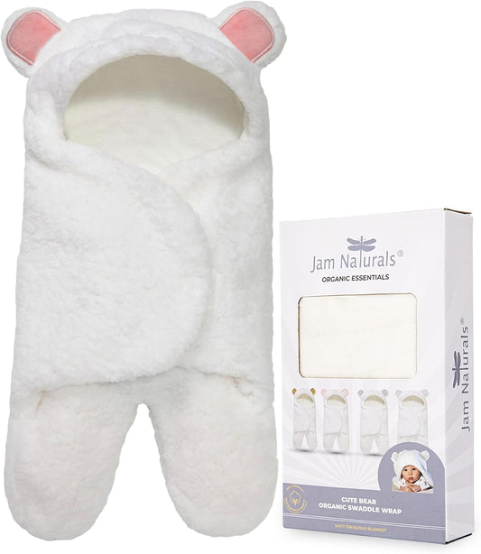 Organic Plush Bear Baby Swaddle Blanket 