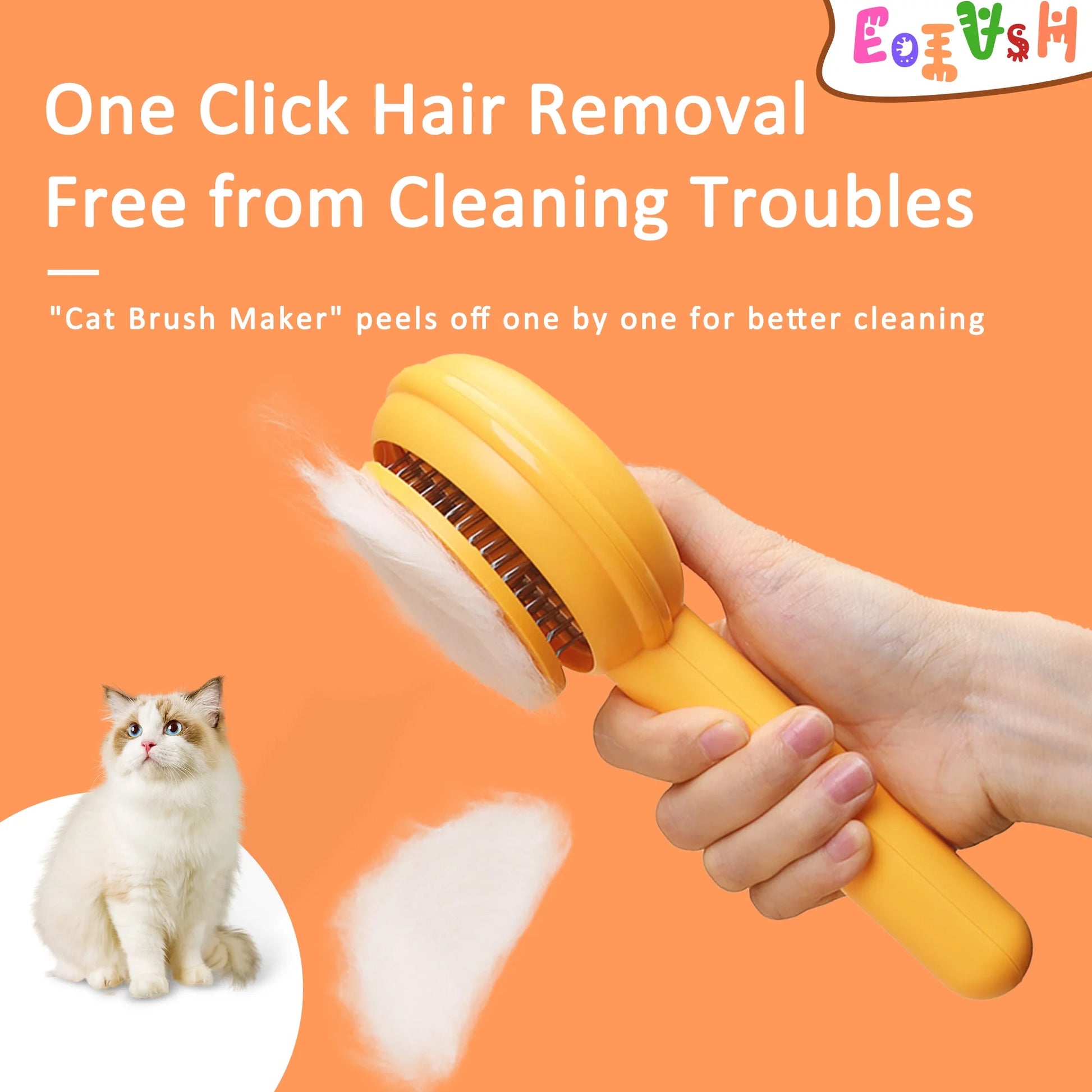 Pet Massage Self Cleaning Slicker Brush For Cats