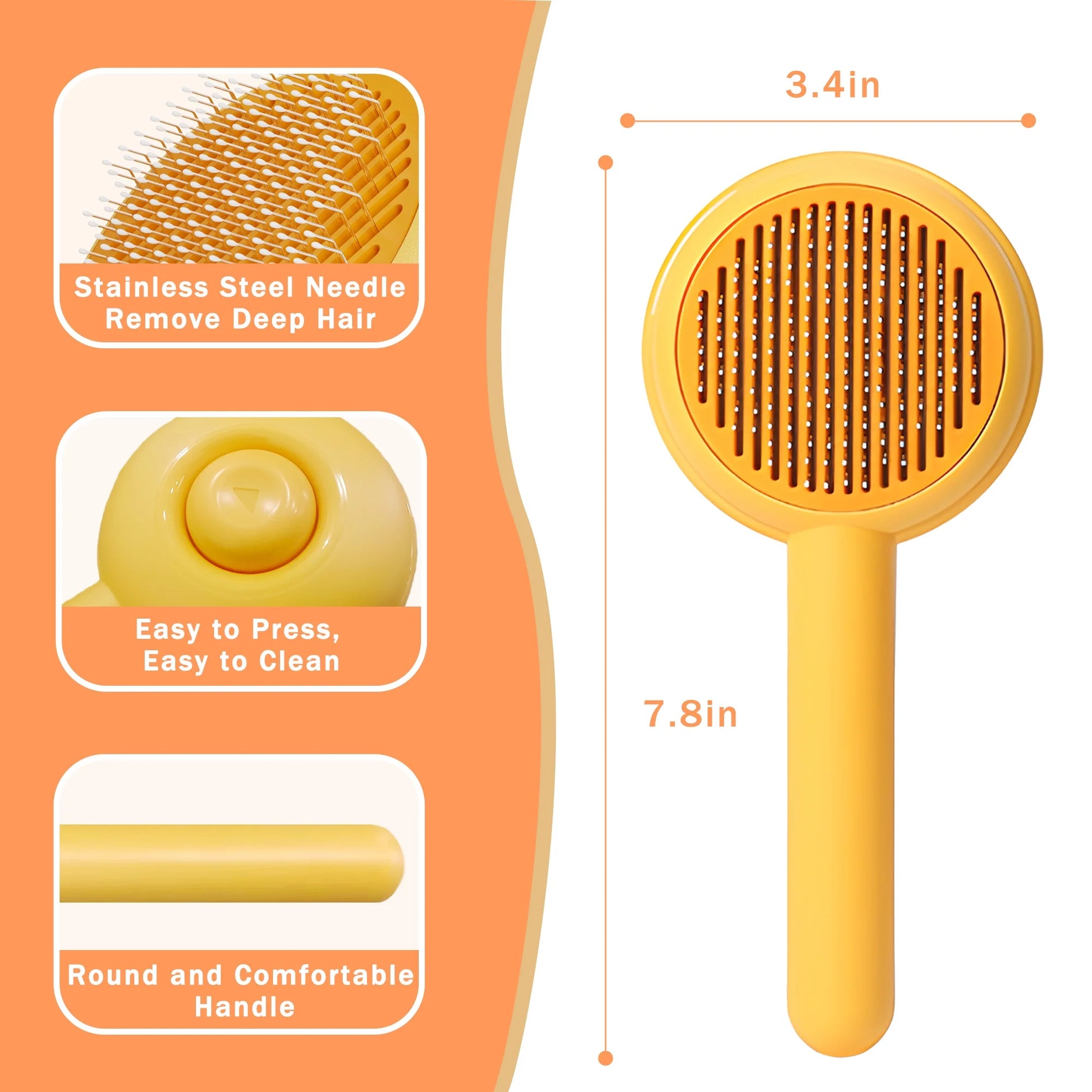 Pet Massage Self Cleaning Slicker Brush For Cats