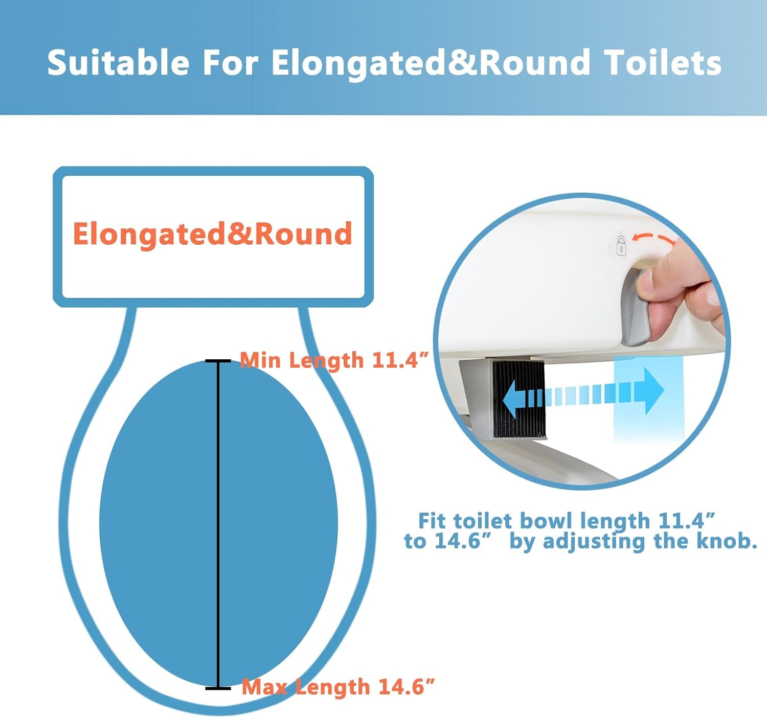 Adjustable Raised Toilet Seat with Handles 