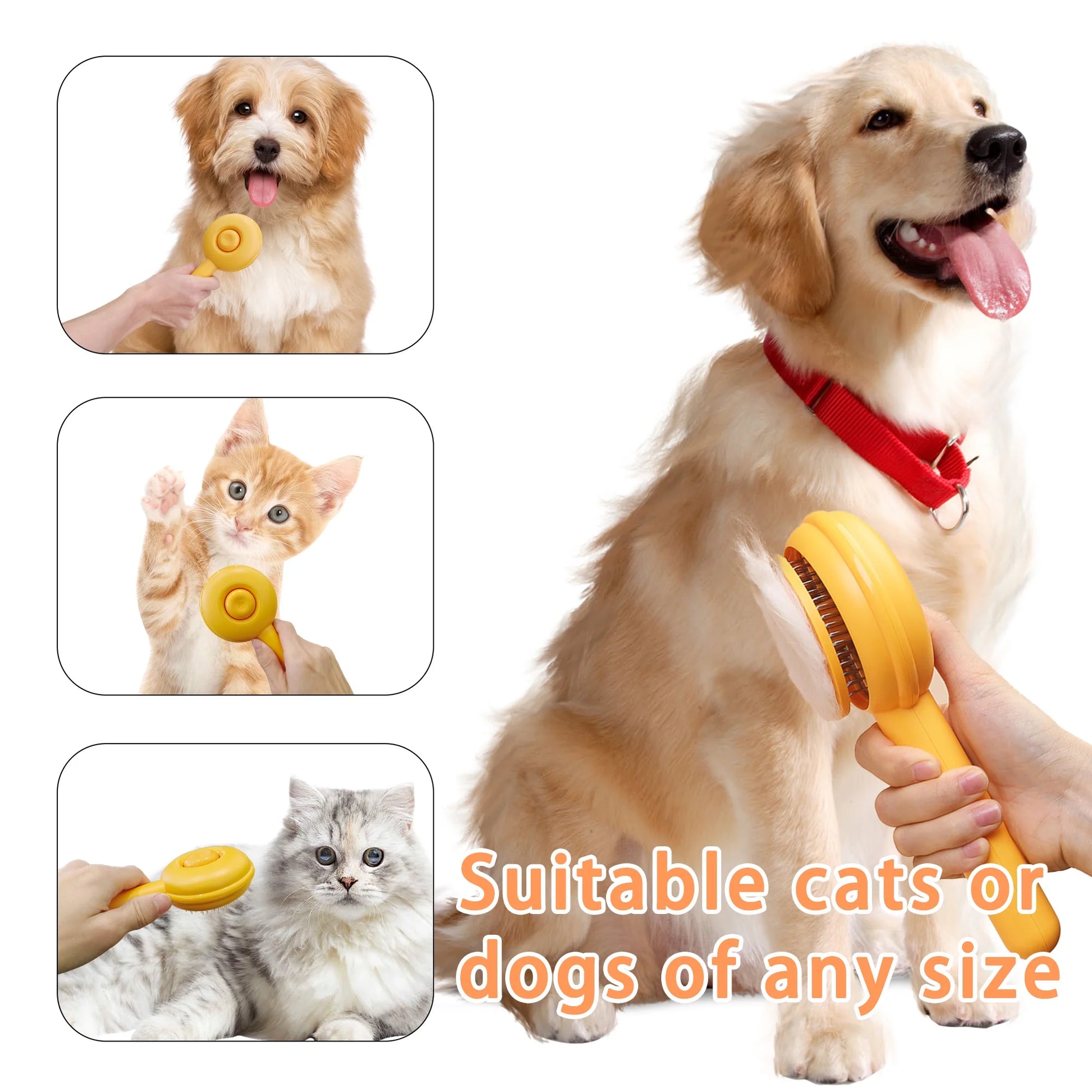 Pet Massage Self Cleaning Slicker Brush For Cats