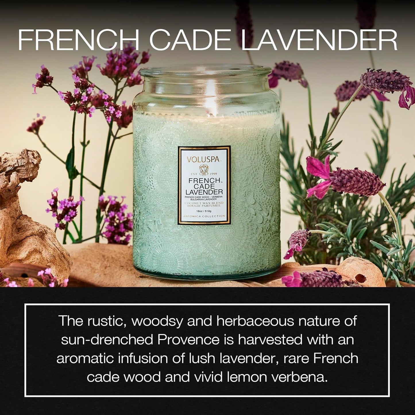 Voluspa French Cade Lavender Candle, 18 Oz